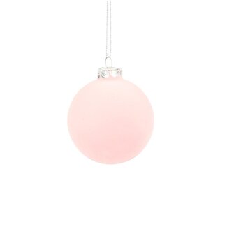 4A Pink Velvet Christmas bauble | Christmas Decoration | Diameter 80 millimeter | Per 12 Christmas baubles