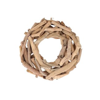 4A Couronne en bois flotté | Couleur: Brun clair | Diamètre 25 centimeter | Par couronne