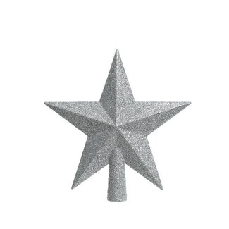 4A Star Topper | Colour: Silver-coloured | Christmas Decoration | Height 19 centimeter | Per topper