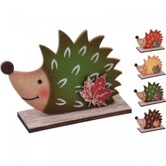 4A Hedgehog Decoration Assorted | Colour: Mixed Colours | Natural Autumn Decoration | Diameter 11 centimeter | Height 8 centimeter | Per 16 hedgehogs
