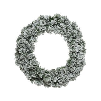 4A Snowy Christmas Wreath | Colour: Green White | Christmas Decoration | Diameter 35 centimeter | Per Christmas wreath