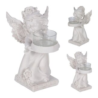 4A Angel Tealight holder | Colour: Natural White | Autumn Decoration | Length 12 centimeter | Width 10 centimeter | Height 17 centimeter | Per 6 tealight holders