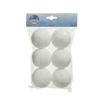 4A Snowball Christmas baubles | Colour: Natural White | Christmas Decoration | Diameter 6 centimetre | Per 6 snowballs