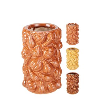 4A Vase Champignon en Céramique “Pumpi” | Couleur: Couleurs Mélangées | Décoration d'Automne | Diamètre 15 centimeter | Hauteur 23 centimeter | Par 6 vases