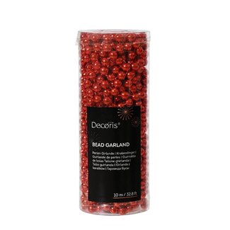4A Beaded garland | Colour: Red | Christmas Decoration | Length 10 meter | Per garland