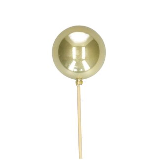 4A Pearl Christmas bauble pick | Colour: Champagne-coloured | Christmas Decoration | Diameter bauble 6 centimeter | Length pick ± 50 centimeter | Per 25 picks