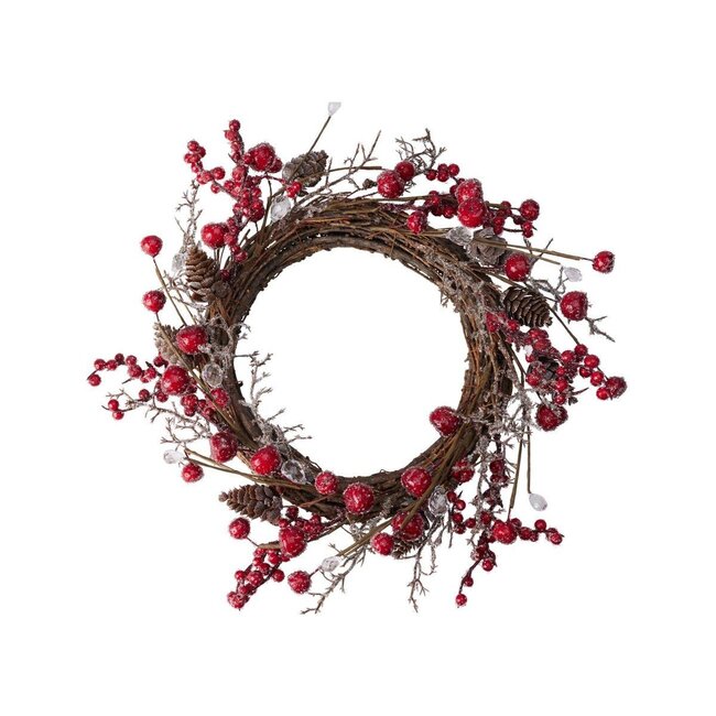 Berry Wreath | Colour: Red | Christmas Decoration | Diameter 30 centimetre | Per wreath