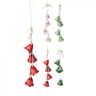 4A Hanger with Bells | Colour: Mixed Colours | Christmas Decoration | Length 38 centimeter | Per 12 hangers