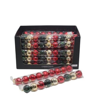 4A Plastic Christmas Baubles Assorted | Colour: Mixed Colours | Christmas Decoration | Diameter 6 centimetre | Per 9 Christmas baubles