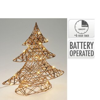 4A LED Christmas Tree | Colour: Gold | Christmas Decoration | 20 LED Lights | Length 30 centimeter | Width 30 centimeter | Per Christmas Tree
