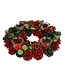 Wreath Tealight Holder | Colour: Red Green | Christmas Decoration | Diameter 34 centimetre | Per wreath