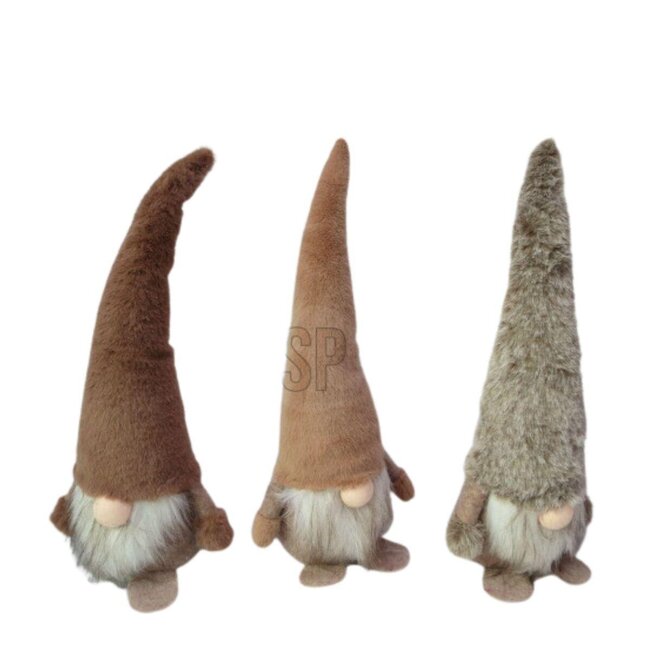 Gnome Assorted | Colour: Brown | Christmas Decoration | Diameter 12 centimeter | Height 34 centimeter | Per 6 gnomes