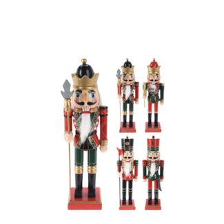 4A Nutcracker Assorted | Colour: Mixed Colours | Christmas Decoration | Height 25 centimetre | Per 4 nutcrackers