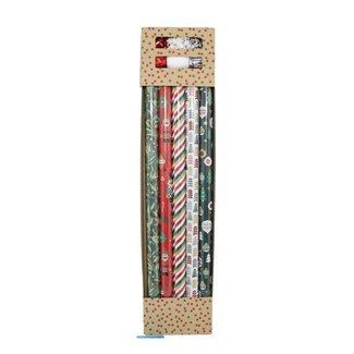 4A Paper on roll | Colour: Mixed Colours | Gift wrap including Ribbons | Christmas Decoration | Width 70 centimetre | Per 11 rolls