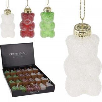 4A Bears Christmas Bauble Hanger | Colour: Mixed Colours | Christmas Decoration | Height 7 centimetre | Per 24 hangers