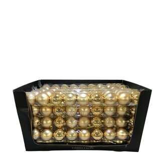 4A Kunststof Kerstballen Assorti | Kleur: Goud | Kerst Decoratie | Diameter 6 centimeter | Per 9 kerstballen