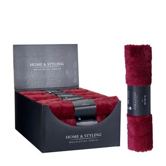 4A Furry Table Runner | Colour: Dark red | Christmas Decoration | Width 28 centimeter | Length 150 centimeter | Per runner