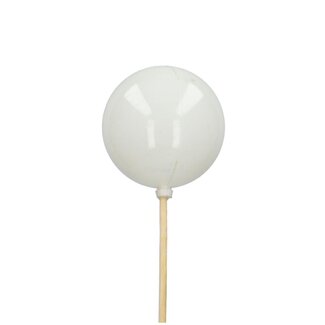 4A Bauble pick | Colour: Natural White | Christmas Decoration | Diameter bauble 6 centimeter | Length bauble pick ± 50 centimeter | Per 25 bauble picks