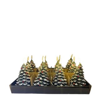 4A LED Christmas tree | Colour: Green | Christmas Decoration | Diameter 8 centimeter | Height 10.5 centimeter | Per 12 Christmas trees