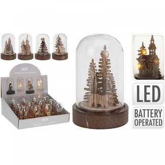 4A LED Dome Assorted | Colour: Brown | Christmas Decoration | Diameter 5.5 centimeter | Height 9 centimeter | Per 12 domes