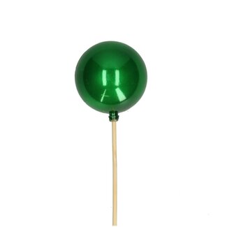 4A Pearl Christmas bauble pick | Colour: Light green | Christmas decoration | Diameter bauble 6 centimeter | Length pick ± 50 centimeter | Per 25 picks