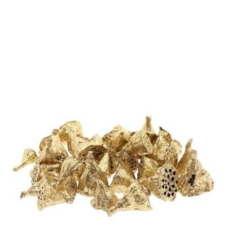 4A Dried Mini Lotus Pods with Glitter | Colour: Gold | Christmas Decoration | Dried Decoration | Per 200 pods