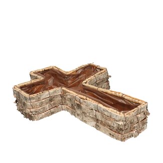 4A Flowerpot Planter Cross | Colour: Natural Brown | All Saints Decoration | Length 40 centimeter | Width 30 centimeter | Height 7 centimeter | Per cross