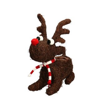 4A Salim Reindeer Flowerpot Planter | Colour: Brown | Christmas Decoration | Diameter 8 centimeter | Height 30 centimeter | Per 2 reindeer