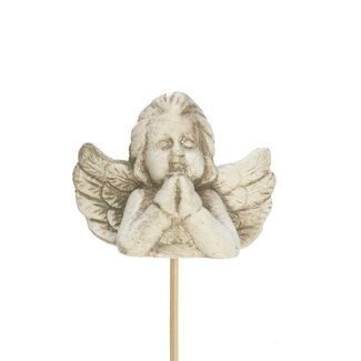 4A Angel stake | Colour: Cream | All Saints' decoration | Length stake 10 centimeter | Length angel 11 centimeter | Width angel 9 centimeter | Per 12 stakes