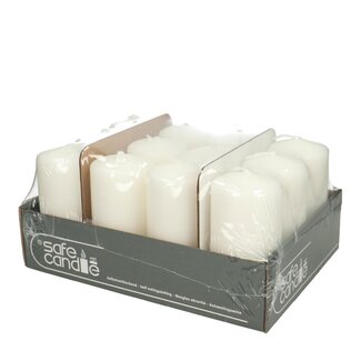 4A Stompkaars “Safe Candle” | Kleur: Naturel Wit | Diameter 5 centimeter | Hoogte 10 centimeter | ± 25 branduren | Per 12 kaarsen