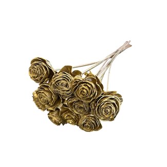 Dutch Dried Shola Beauty Rose | Gold | 55 cm | Per 10 stems