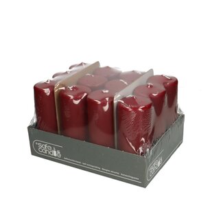 4A Stompkaars “Safe Candle” | Kleur: Wijnrood | Diameter 6 centimeter | Hoogte 15 centimeter | ± 58 branduren | Per 12 kaarsen