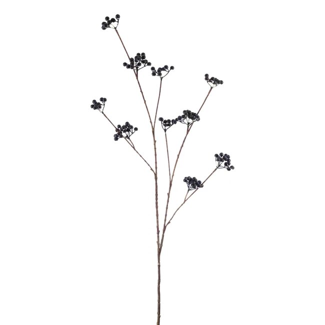 Branche de baies Fleur artificielle | Couleur: Zwart | Longueur ± 110 centimeter | Par stuk