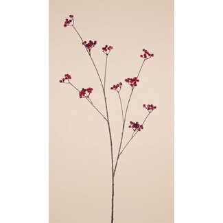 Arti Flora Branche de baies Fleur artificielle | Couleur: Rouge | Longueur ± 110 centimètre | Par pièce