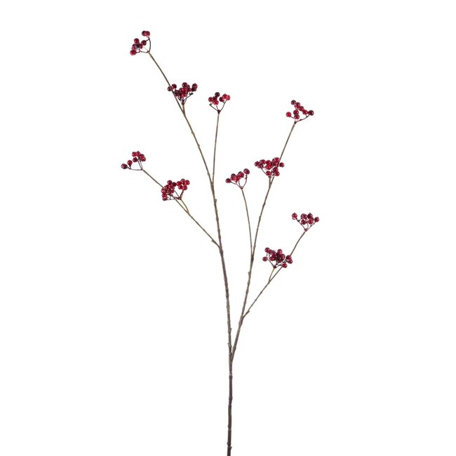 Beerenzweig Kunstblume | Farbe: Rot | Länge ± 110 centimeter | Pro Stück