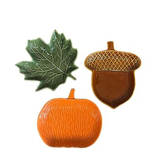 4A Herfst Keramiek schaal d18*2cm ass.