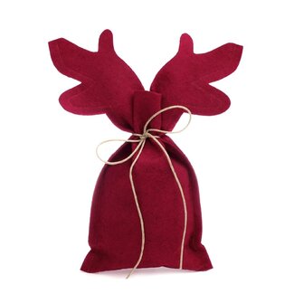 4A Rentier-Tasche | Farbe: Rot | Weihnachtsdekoration | Länge 21 Zentimeter | Höhe 28 Zentimeter | Pro 5 Taschen