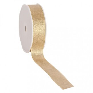 4A Ruban « Flare » | Couleur : Or | Décoration de Noël | Largeur 25 millimètres | Longueur 20 mètres | Par rouleau