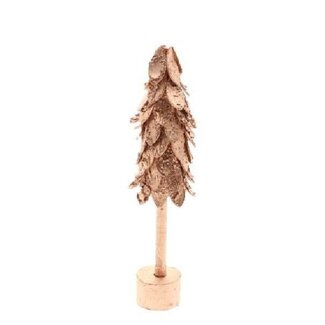 4A Sapin de Noël en bouleau | Couleur : Cuivre | Décoration de Noël | Hauteur 38 centimètres | Par 6 sapins de Noël