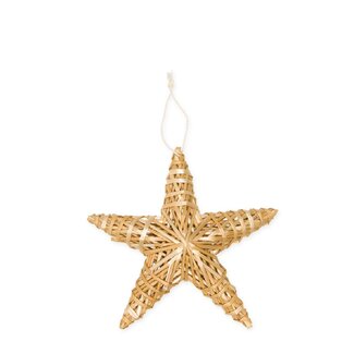 4A Strohstern-Anhänger | Farbe: Hellbraun | Weihnachtsdekoration | Durchmesser 20 centimeter | Pro 3 Sterne