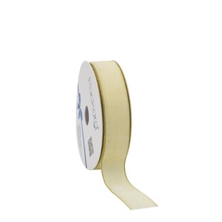 4A Samt-Lurex-Band | Farbe: Elfenbeinweiß | Weihnachtsdekoration | Breite 25 Millimeter | Länge 10 Meter | Pro Rolle