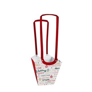 4A Sacs en papier “Message” Clayrton | Couleur : Rouge | Décoration de Noël | Longueur 11 centimètres | Largeur 11 centimètres | Hauteur 19 centimètres | Par 10 sacs