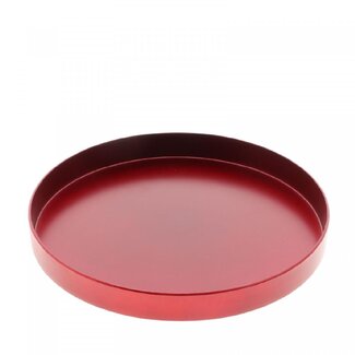 4A Plateau en mélamine | Couleur : Rouge | Décoration de Noël | Diamètre 27 centimeter | Hauteur 3 centimeter | Par 8 plateaux