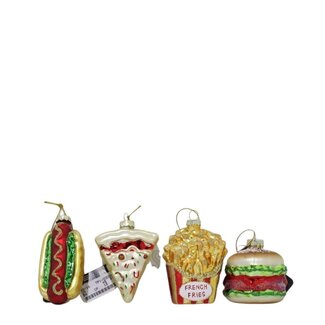 4A Fastfood Boules de Noël assorties | Couleur : Couleurs mélangées | Décoration de Noël | Diamètre 7 centimètres | Par 12 boules de Noël