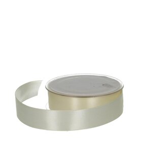 4A Satainband | Farbe: Cremefarben | Breite 25 Millimeter | Länge 25 Meter | Pro Rolle