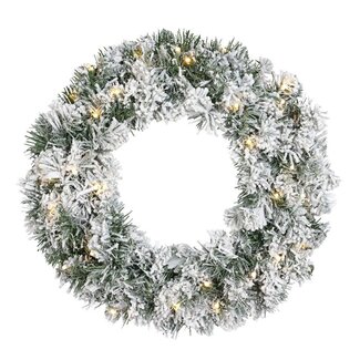 4A Couronne LED "Snow" | Couleur : Vert Blanc | Décoration de Noël | Diamètre 50 centimeter | Par couronne