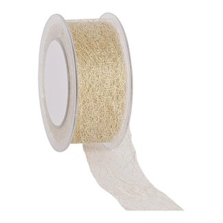 4A Ruban “C-Shiny Web” | Couleur : Doré | Décoration de Noël | Largeur 38 millimètre | Longueur 25 mètre | Par rouleau