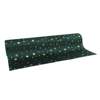 4A Tischläufer mit Sternen "Stars" | Farbe: Dunkelgrün | Weihnachtsdekoration | Breite 28 Zentimeter | Länge 2.5 Meter | Pro Rolle