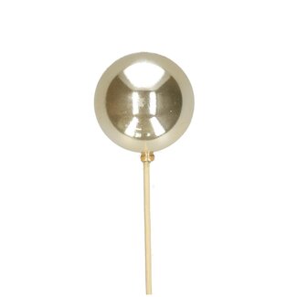 4A Pique-boule de Noël | Couleur : Champagne | Décoration de Noël | Diamètre 6 centimètre | Longueur du pique ± 50 centimètre | Par 25 piques