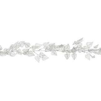 4A Guirlande de feuilles | Couleur : Argent | Décoration de Noël | Longueur 1.8 meter | Par guirlande